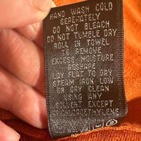 LAFAYETTE 148 Women's Asymmetric Button Wool Cardigan Sweater Orange Size Petite - Picture 10 of 11